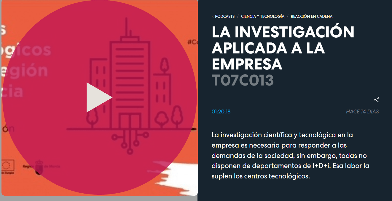 Lee más sobre el artículo Participamos en el programa «La investigación aplicada a la empresa» de Onda Regional de Murcia